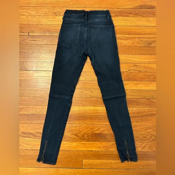 Frame Le Skinny de Jeanne Moto Zip Skinny Jeans - Picture 3 of 6